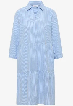 Knielanges Kleid in Seersuckerqualität
