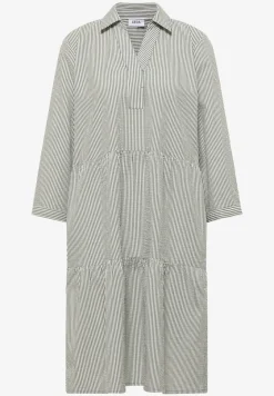 Knielanges Kleid in Seersuckerqualität