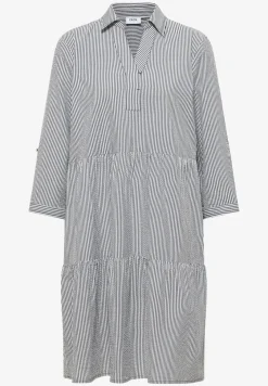 Knielanges Kleid in Seersuckerqualität