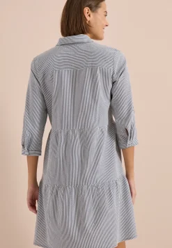 Knielanges Kleid in Seersuckerqualität