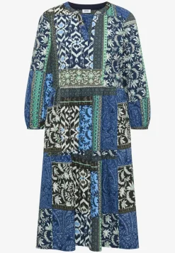 Knielanges Kleid in Seersuckerqualität