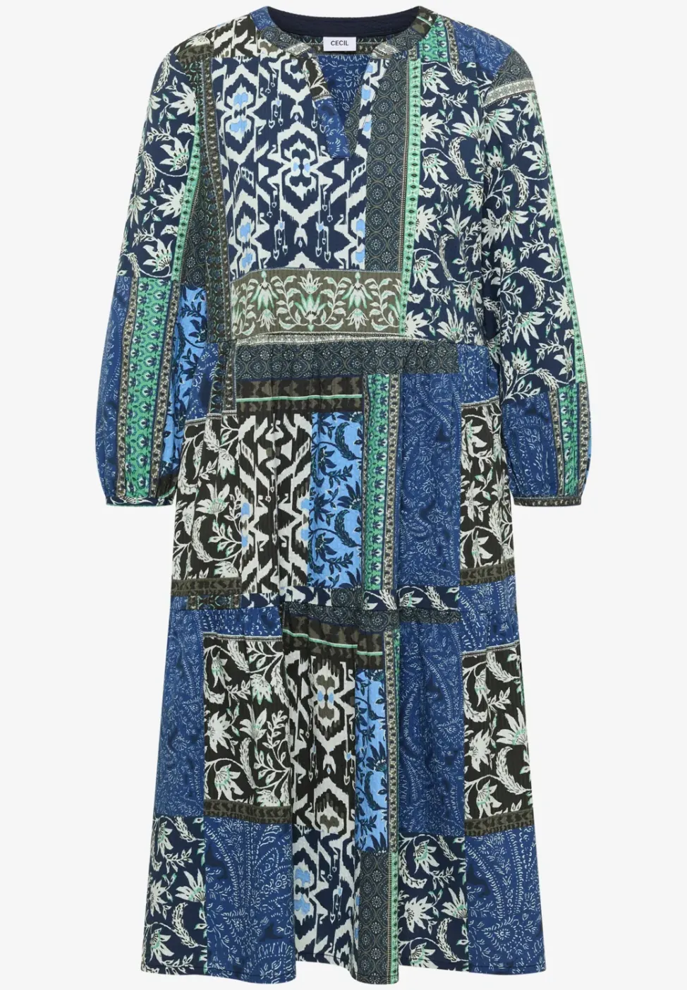 Knielanges Kleid in Seersuckerqualität