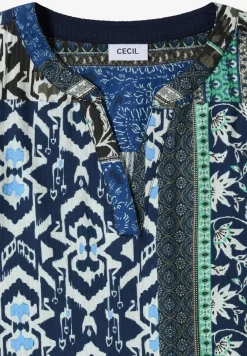 Knielanges Kleid in Seersuckerqualität