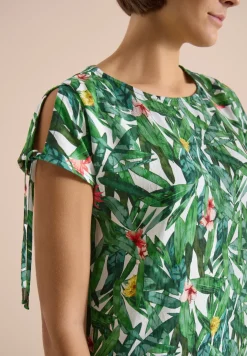 Knielanges Kleid mit floralem Muster