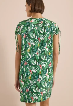 Knielanges Kleid mit floralem Muster