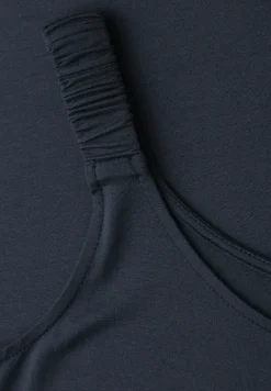 Knielanges Kleid mit gerafften Trägern