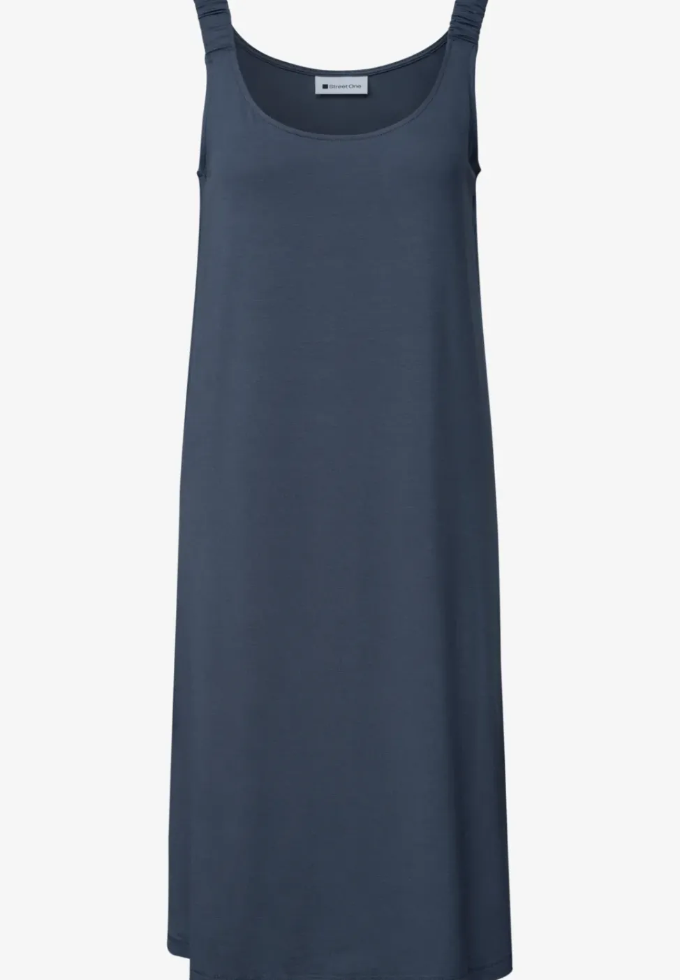 Knielanges Kleid mit gerafften Trägern