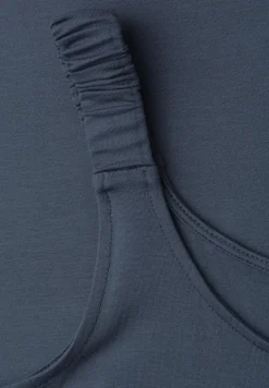 Knielanges Kleid mit gerafften Trägern