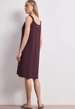 Knielanges Kleid mit gerafften Trägern