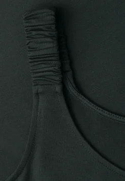 Knielanges Kleid mit gerafften Trägern