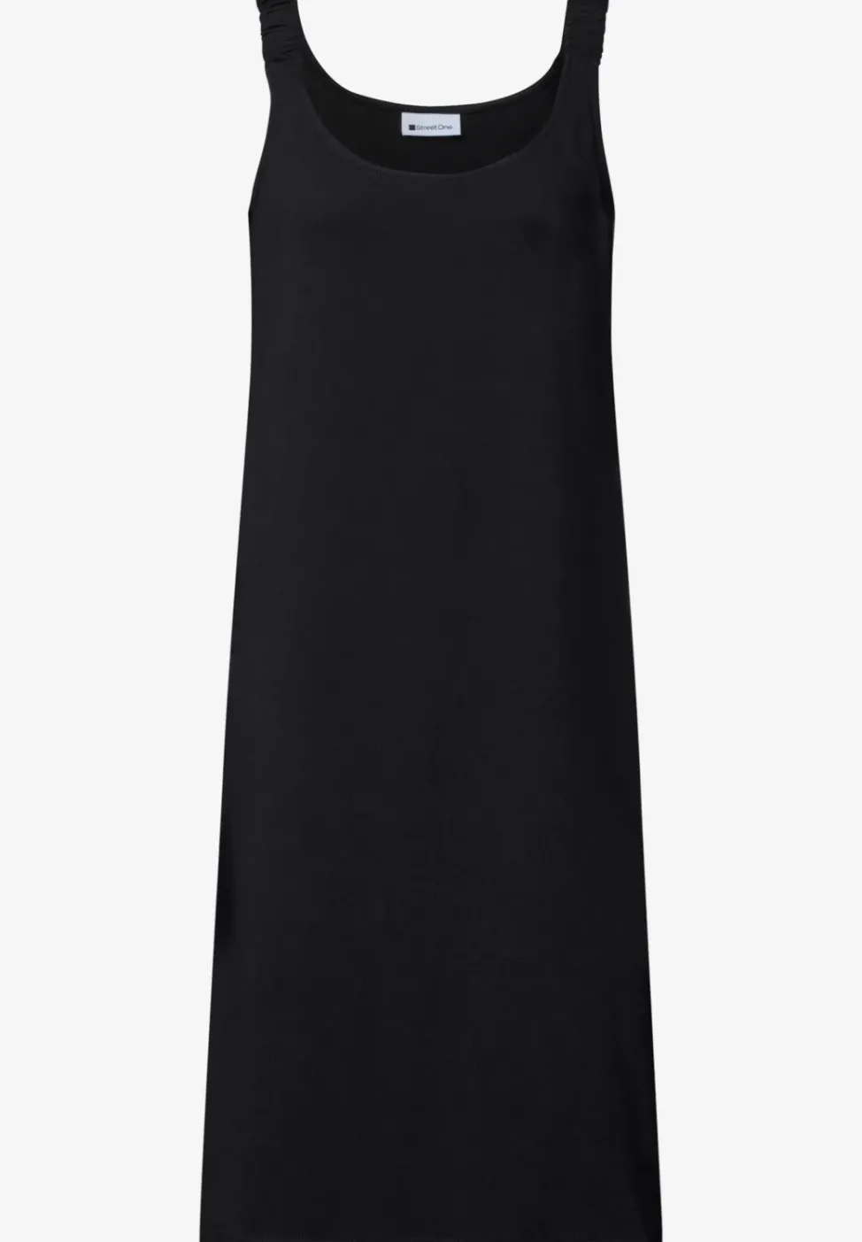 Knielanges Kleid mit gerafften Trägern