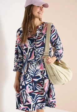 Knielanges Kleid mit grafischem Muster