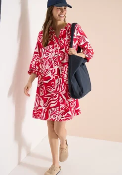 Knielanges Kleid mit grafischem Muster