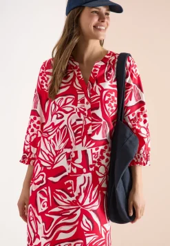 Knielanges Kleid mit grafischem Muster