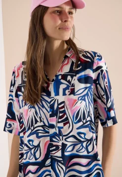 Knielanges Kleid mit grafischem Muster