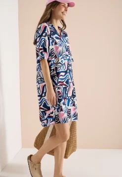 Knielanges Kleid mit grafischem Muster