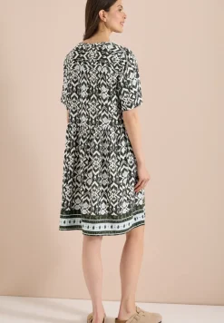 Knielanges Kleid mit grafischem Muster