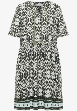 Knielanges Kleid mit grafischem Muster