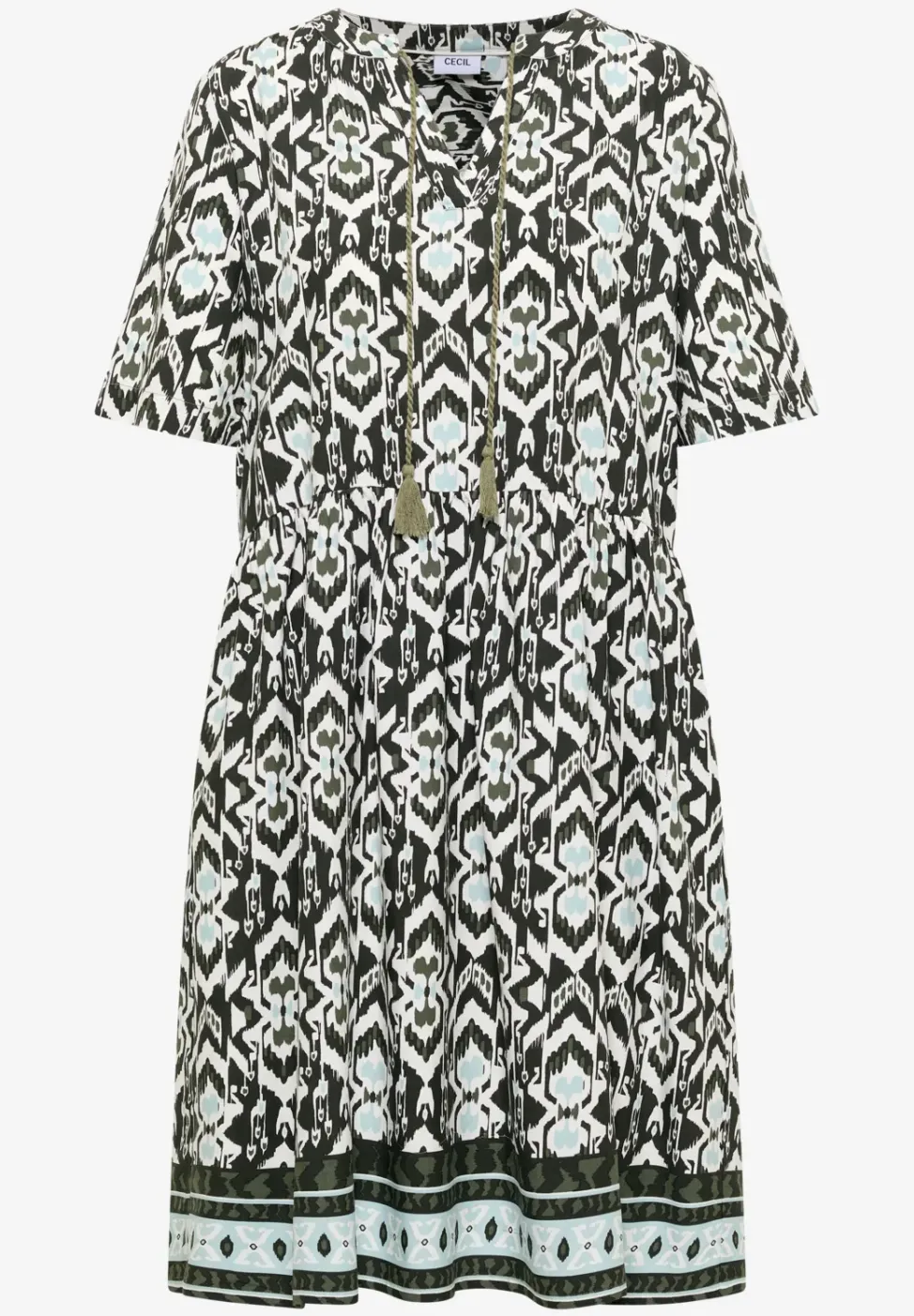 Knielanges Kleid mit grafischem Muster