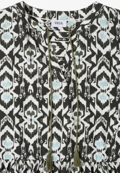 Knielanges Kleid mit grafischem Muster