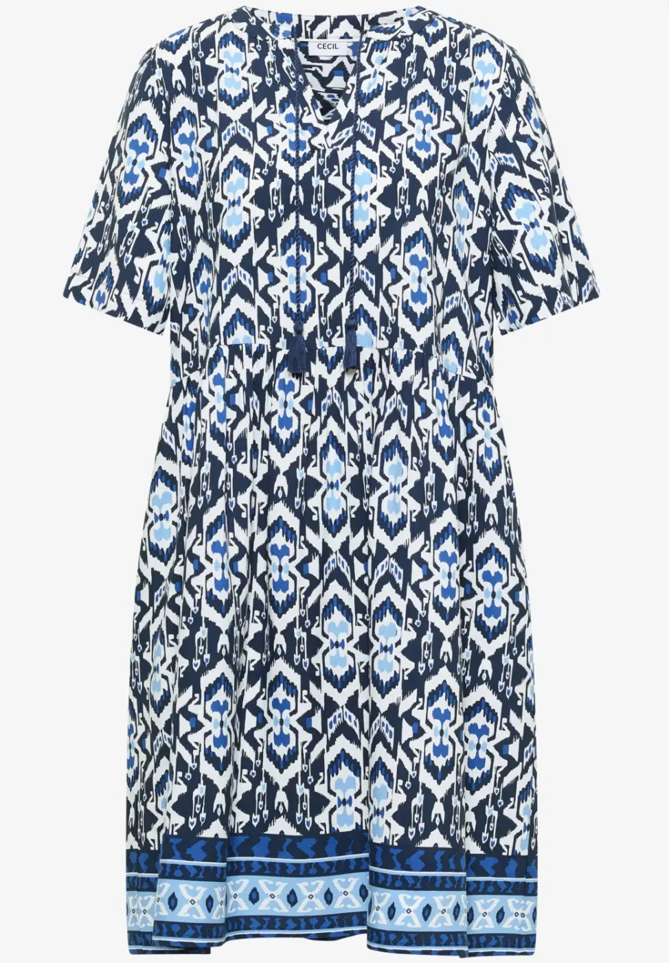 Knielanges Kleid mit grafischem Muster