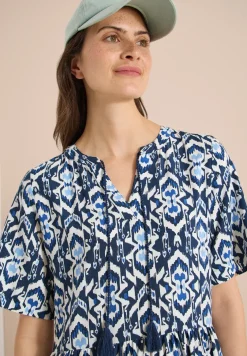 Knielanges Kleid mit grafischem Muster