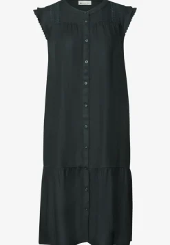 Knielanges Kleid mit Knopfleiste