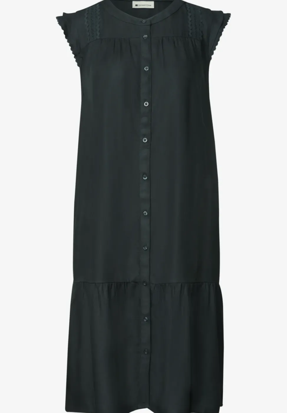 Knielanges Kleid mit Knopfleiste