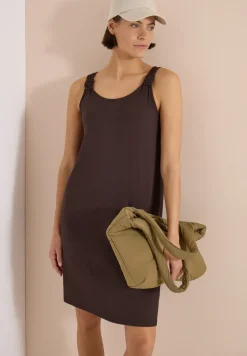 Knielanges Kleid mit Knotendetail