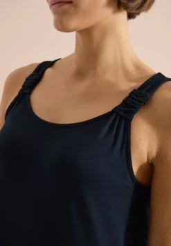 Knielanges Kleid mit Knotendetail