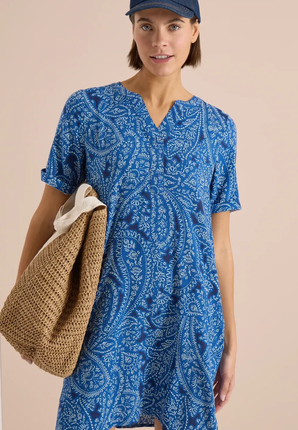 Knielanges Kleid mit Paisleymuster