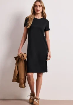 Knielanges Kleid mit Raffung