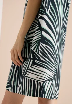 Knielanges Kleid mit Rounded V-Neck