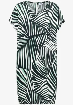Knielanges Kleid mit Rounded V-Neck