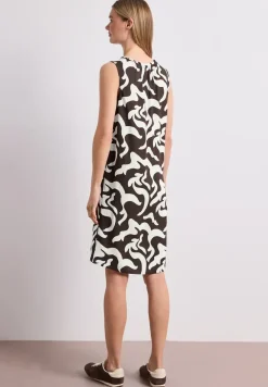 Knielanges Kleid mit Rundhals und Print