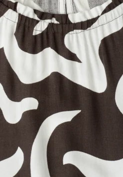 Knielanges Kleid mit Rundhals und Print