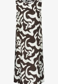Knielanges Kleid mit Rundhals und Print