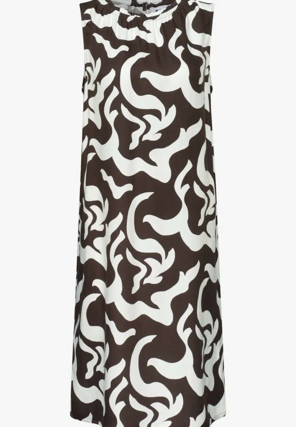 Knielanges Kleid mit Rundhals und Print