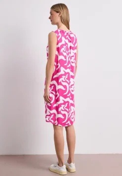 Knielanges Kleid mit Rundhals und Print