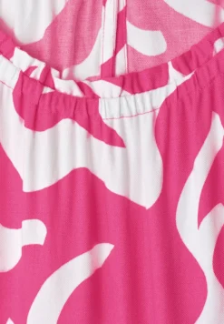 Knielanges Kleid mit Rundhals und Print