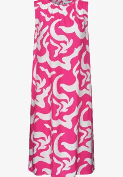 Knielanges Kleid mit Rundhals und Print