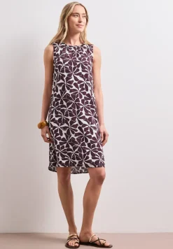Knielanges Kleid mit Rundhalsausschnitt