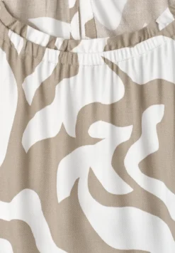 Knielanges Kleid mit Rundhals und Print