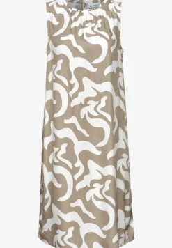 Knielanges Kleid mit Rundhals und Print