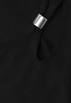 Knielanges Kleid mit Schnallendetail