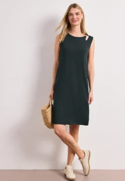 Knielanges Kleid mit Schnallendetail