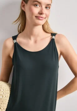 Knielanges Kleid mit Schnallendetail