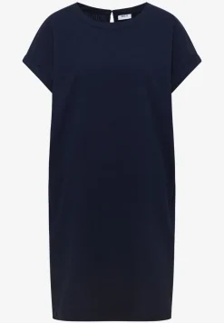 Knielanges Kleid mit Seersuckerstruktur