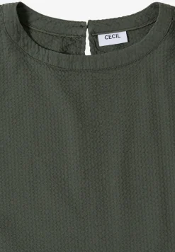 Knielanges Kleid mit Seersuckerstruktur