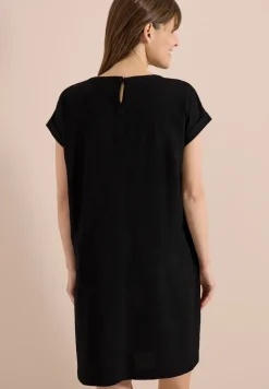Knielanges Kleid mit Seersuckerstruktur